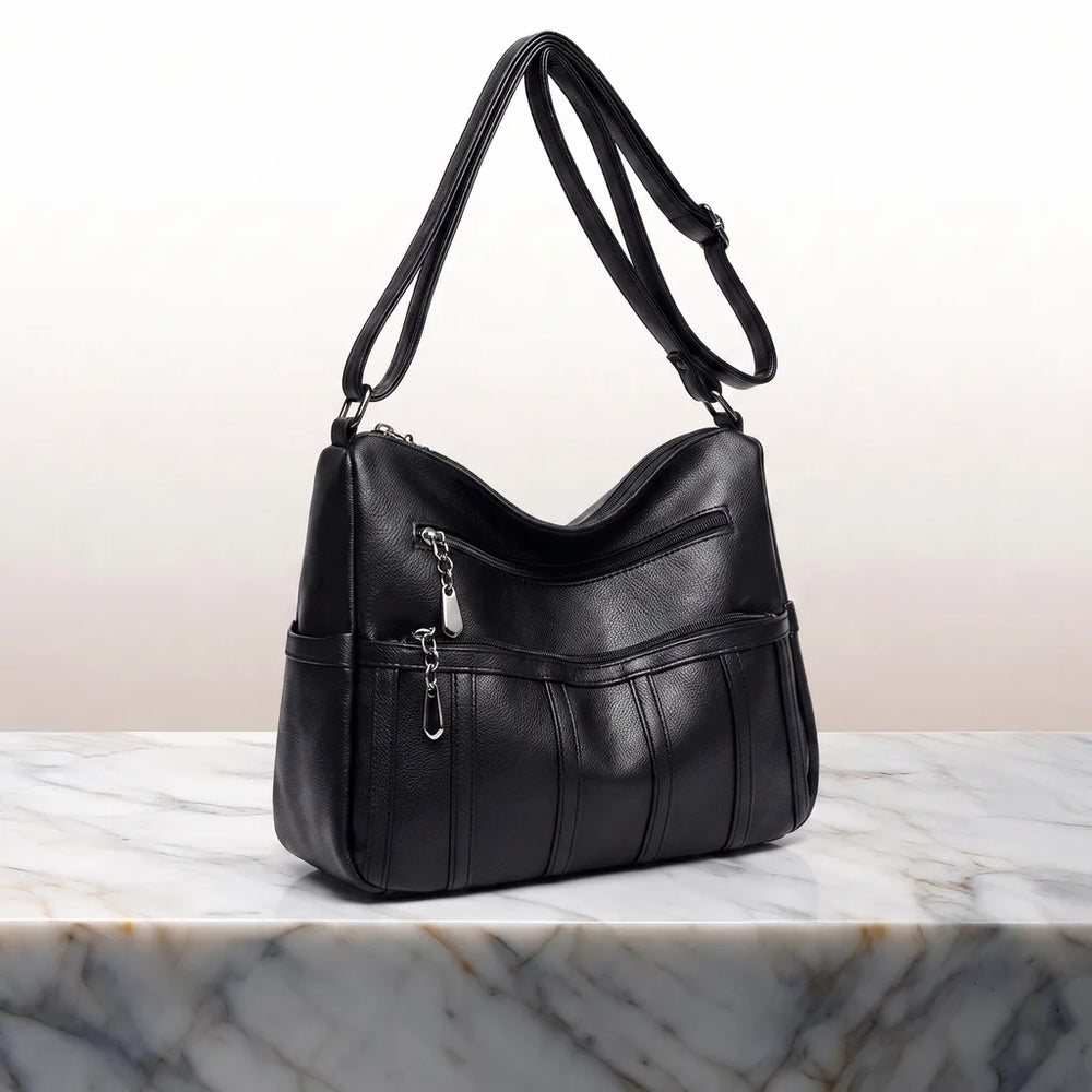 Women's Black Marigold Leather Crossbody Bag