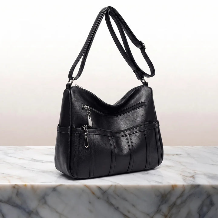 Women's Black Marigold Leather Crossbody Bag