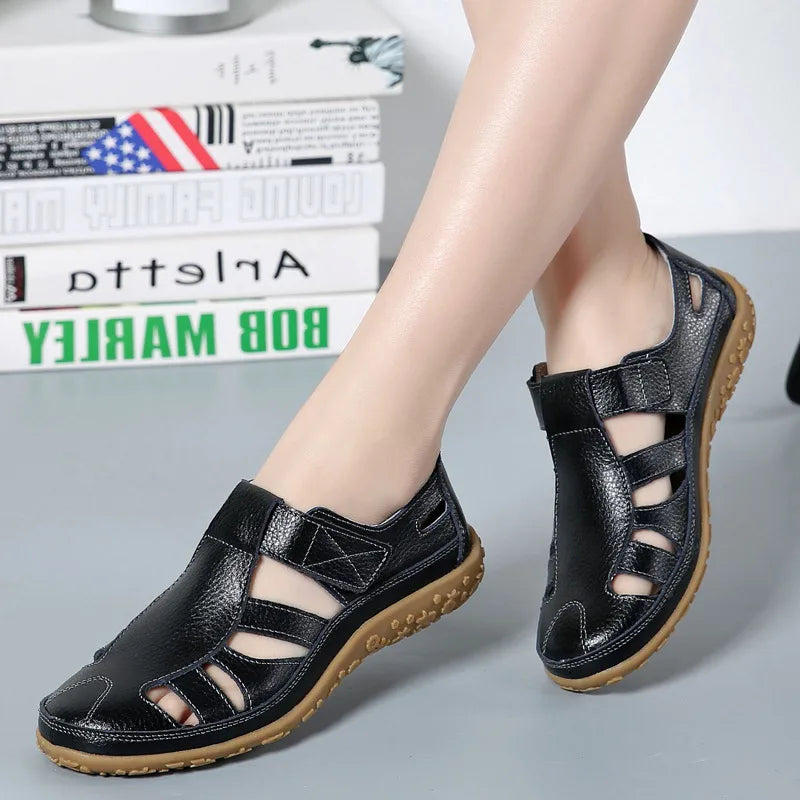 Monica Open Panel Sandals - Color:Black;Size:35