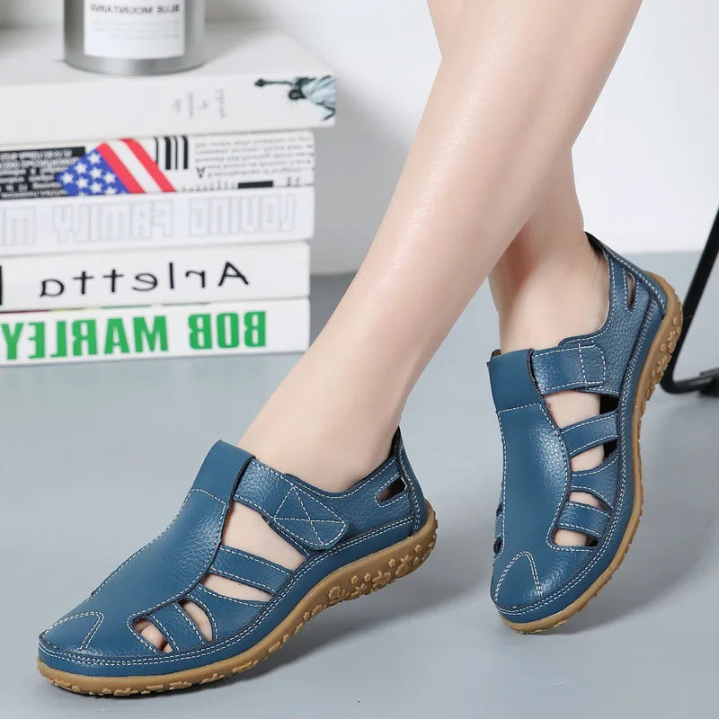 Monica Open Panel Sandals - Color:Blue;Size:35