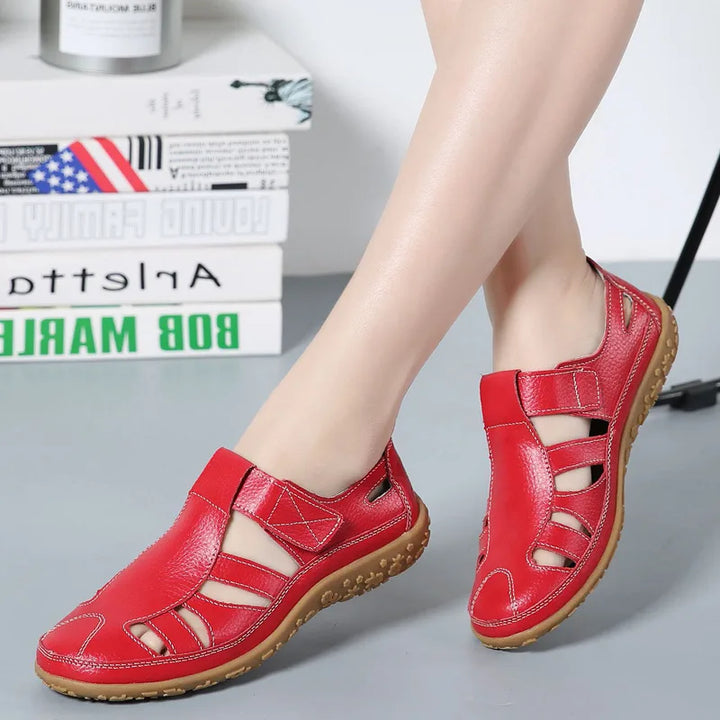Monica Open Panel Sandals - Color:Red;Size:35