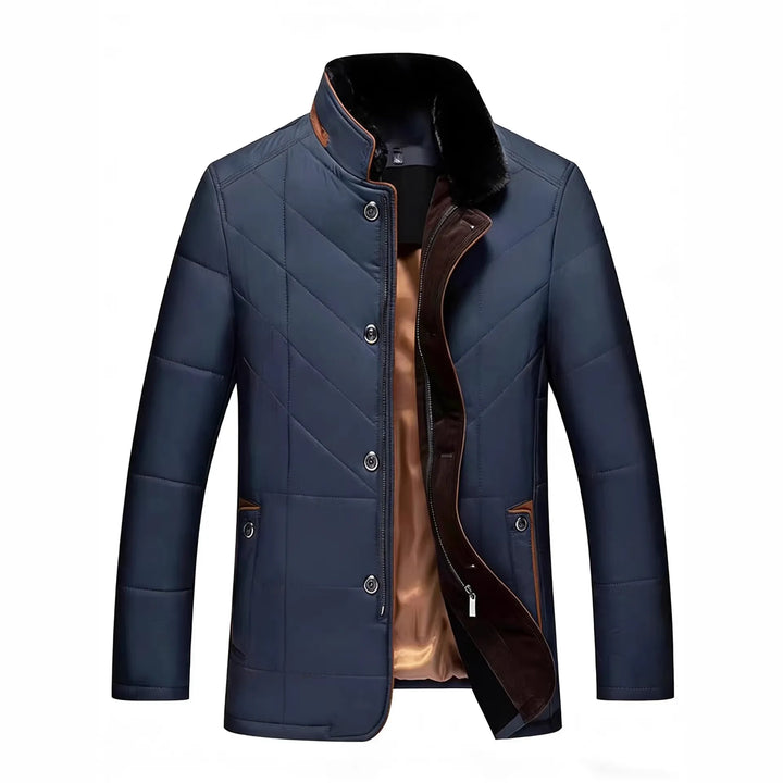 Montgomery | Men's Quilted Luxury Coat   - Color:Royal Blue;Size:M