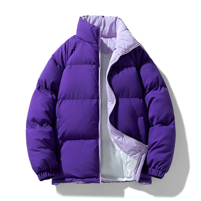 Montgomery | Men's Thick Padded Winter Jacket  - Color:Purple;Size:XS