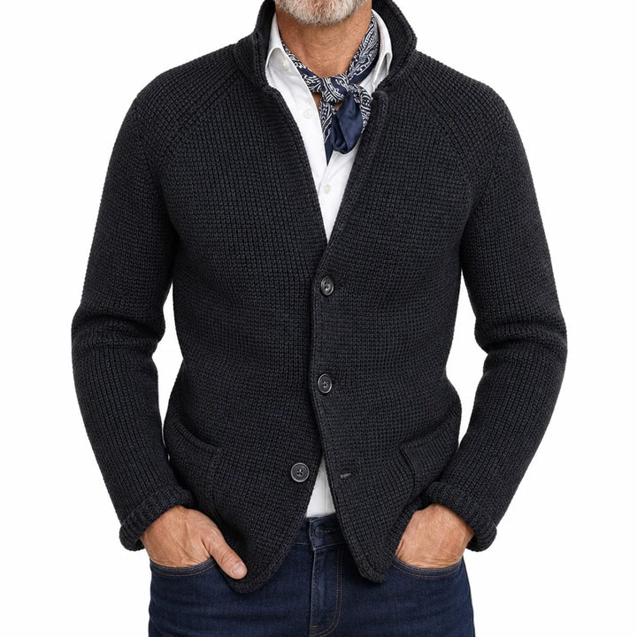 Morrison Stand Collar Cardigan - Color:Black;Size:S