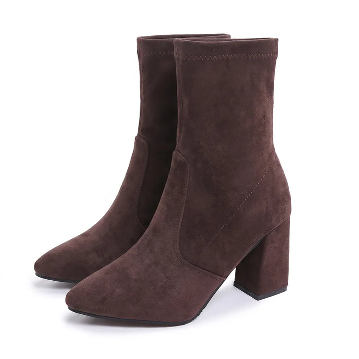 Women's Brown Henderson Block Heel Chelsea Boots
