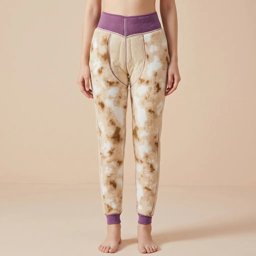 Nadia | Wool Fleece Lined Leggings - Color:Purple;Size:XL