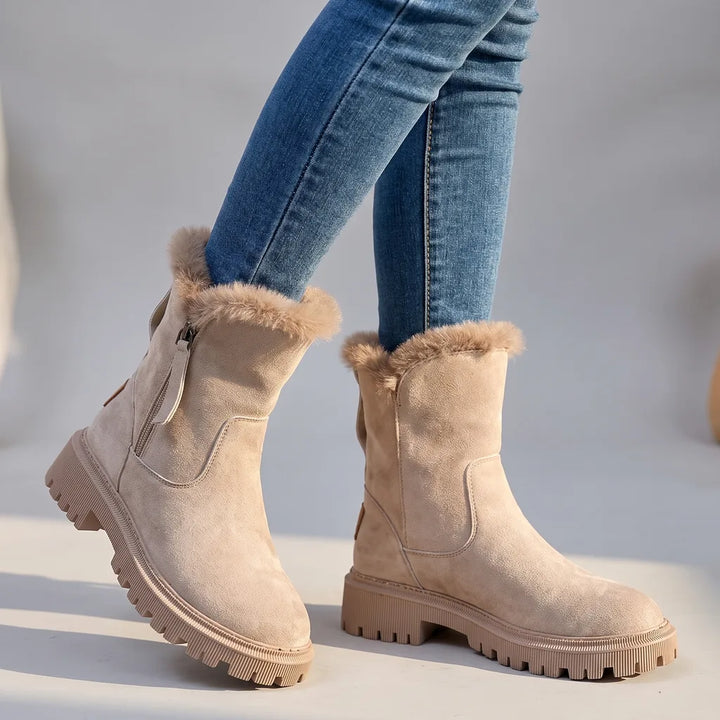 Women's Beige Clementine Lined Snow Boots