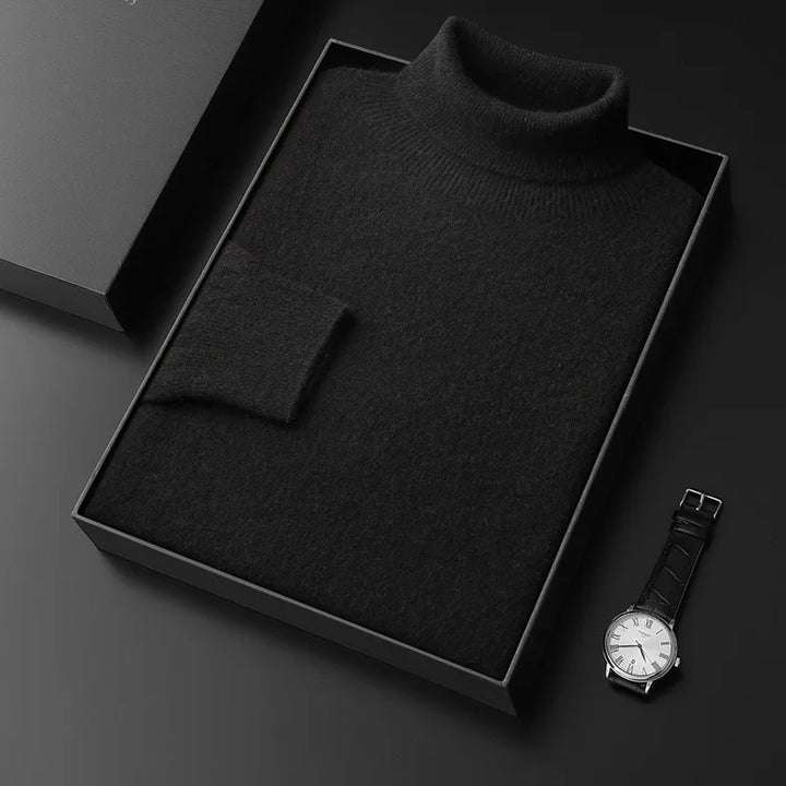 Nathaniel | Men's Cashmere Turtleneck Sweater - Black
