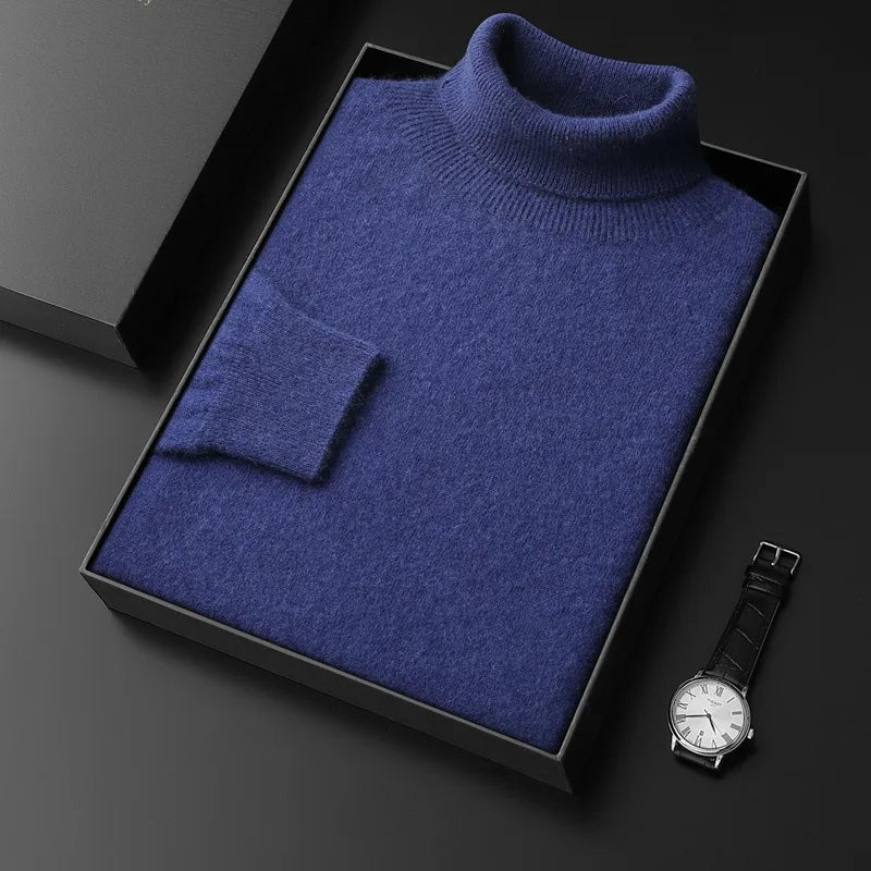 Nathaniel | Men's Cashmere Turtleneck Sweater - Blue