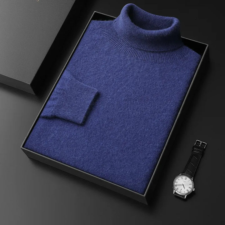 Nathaniel | Men's Cashmere Turtleneck Sweater - Blue