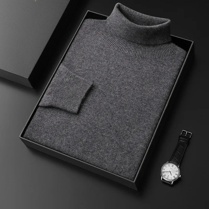 Nathaniel | Men's Cashmere Turtleneck Sweater - Gray