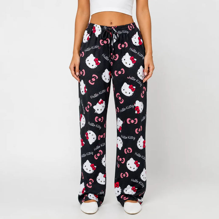 Neko | Womens Plush Pajama Pants - Color:Black;Size:XS