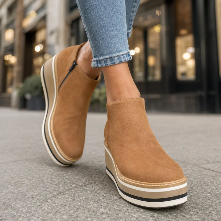 Nell | Women's Waterproof Boots with Heels - Color:Brown;Size:35