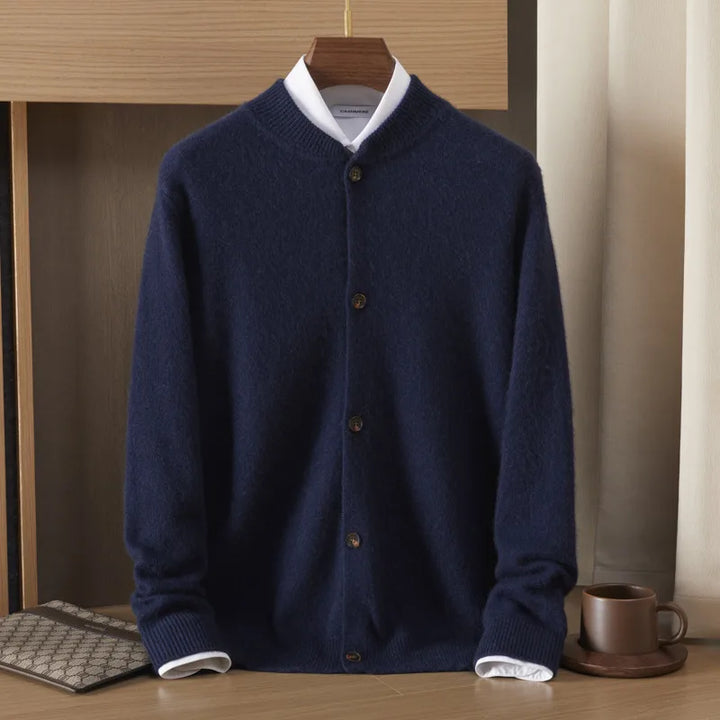 Nicholas | Men's Cashmere Cardigan - Blue