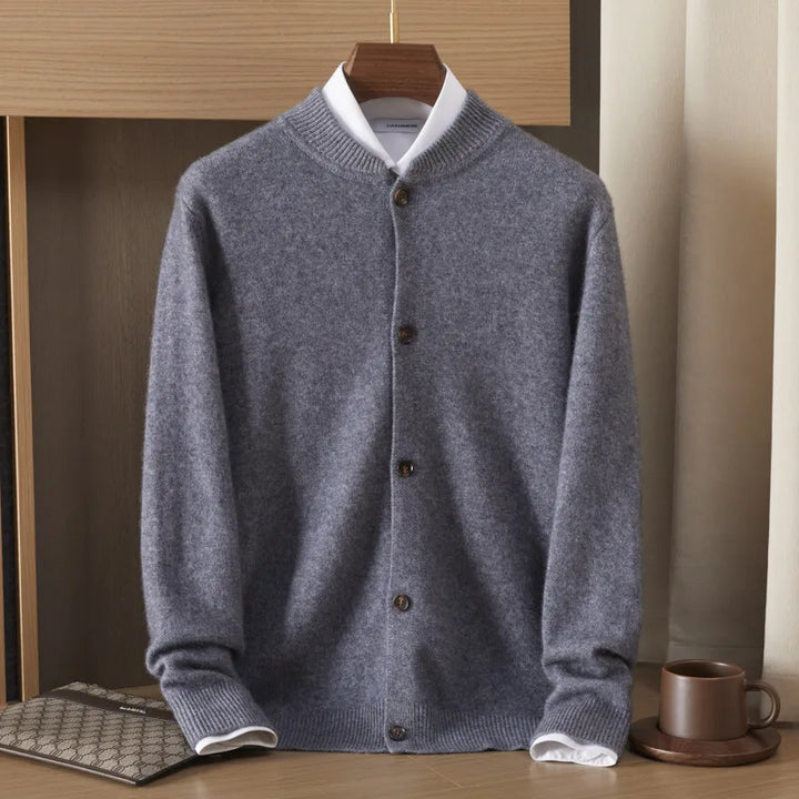 Nicholas | Men's Cashmere Cardigan - Gray