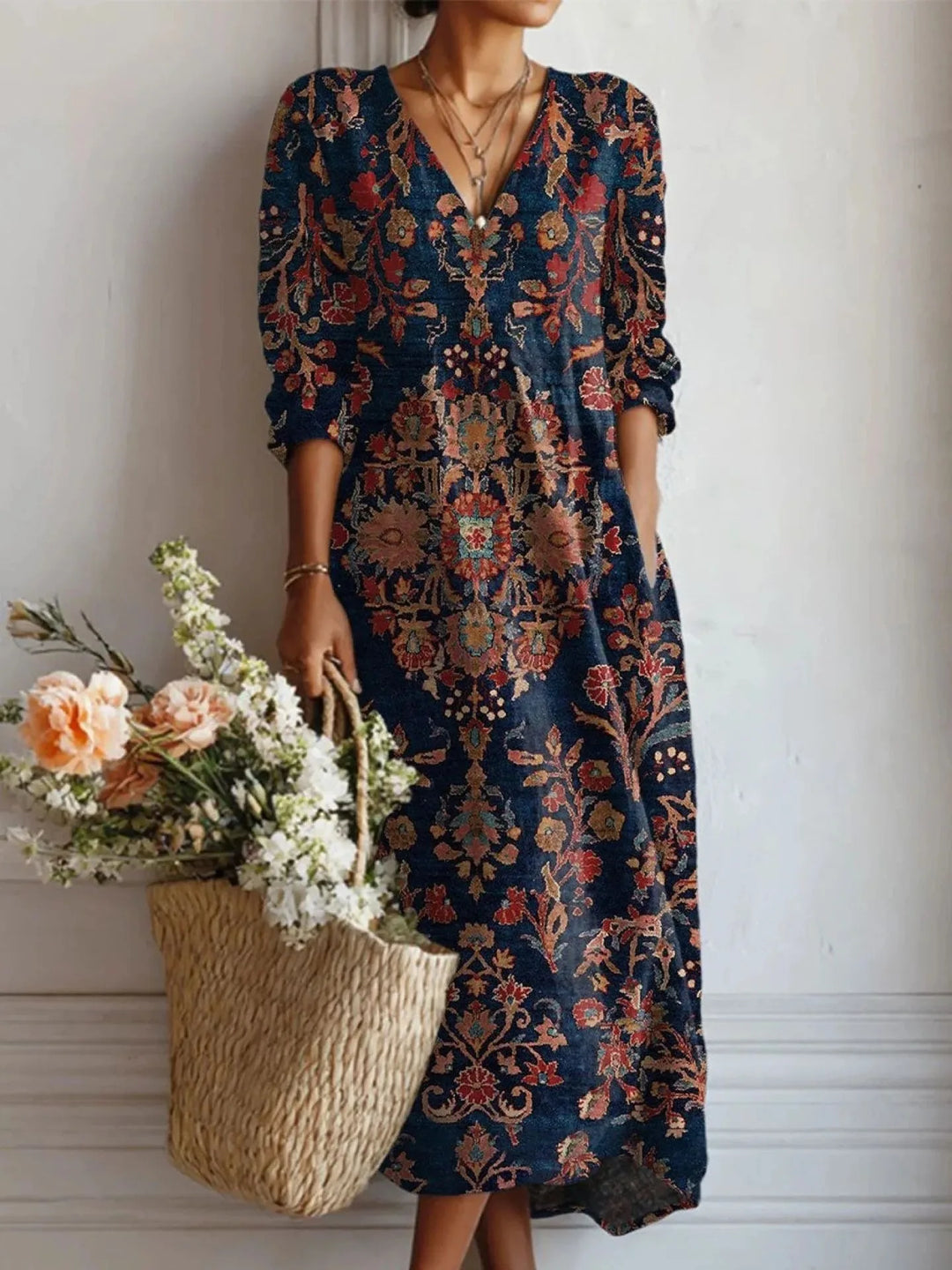 Nicole | Women's Comfort Maxi Dress  - Size:S;Color:Blue