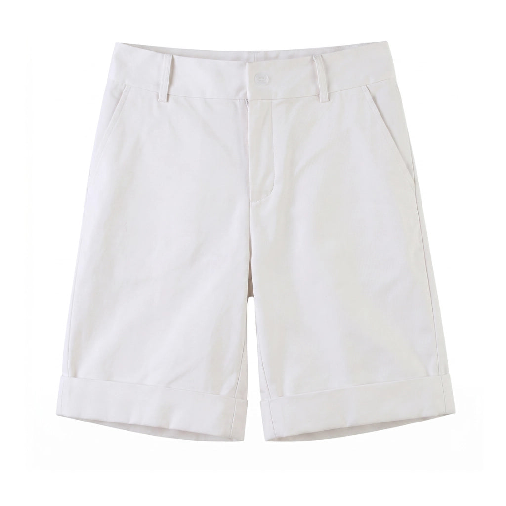 Noelle High-Waist Shorts - Color:White;Size:XS