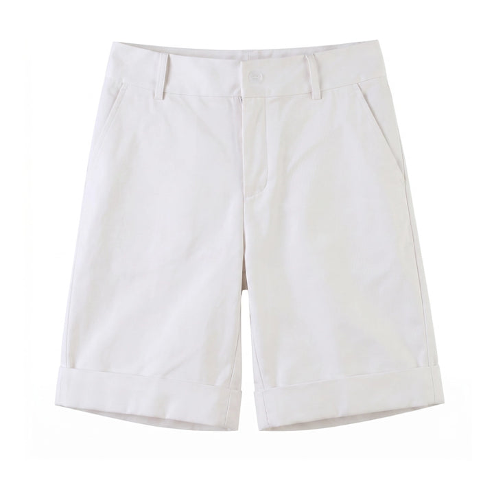 Noelle High-Waist Shorts - Color:White;Size:XS