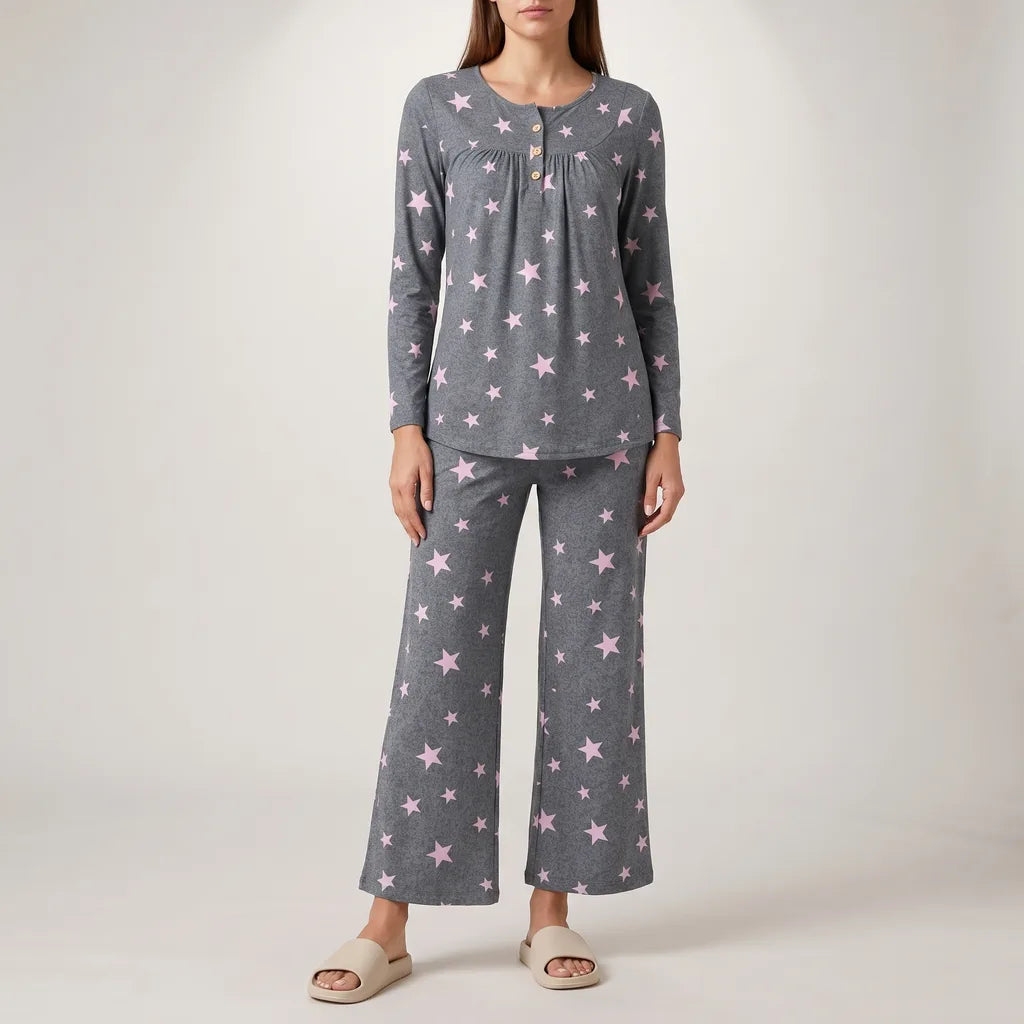Noelle | Women's Lounge Pajama Set  - Color:Dark Gray;Size:S