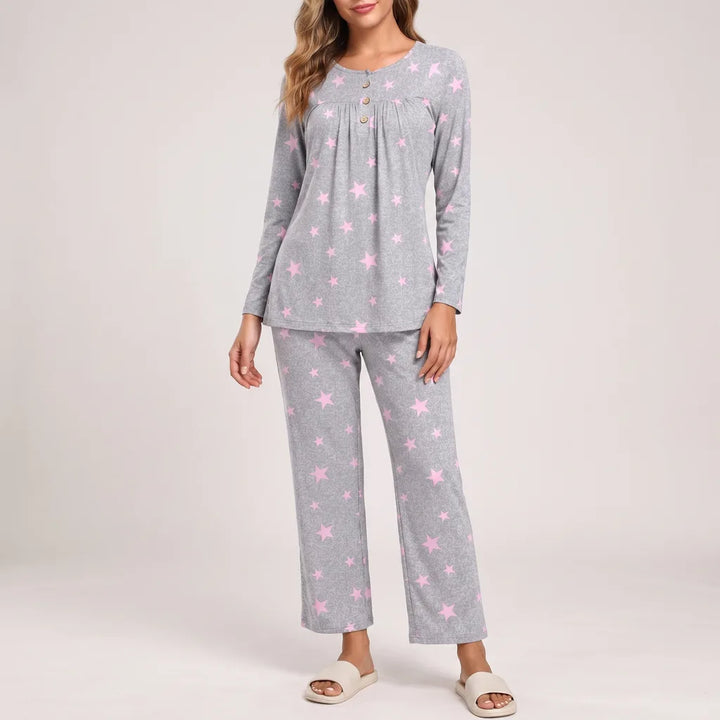 Noelle | Women's Lounge Pajama Set  - Color:Light Gray;Size:S