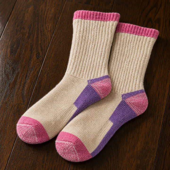 Nolan | Merino Wool Hiking Socks  - Color:Beige;Size:M - US 5-7