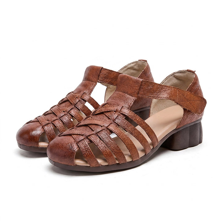 Nora Open Sandals - Color:Brown;Size:35