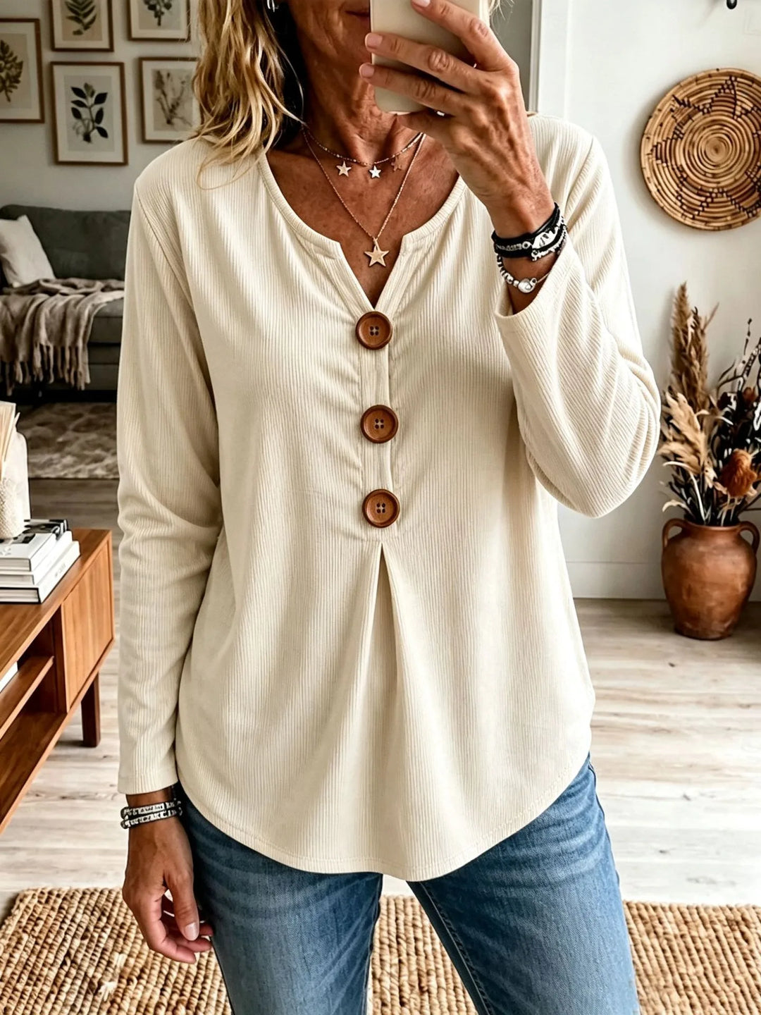 Norma  | Women's Buttoned Caridgan  - Color:White;Size:XS