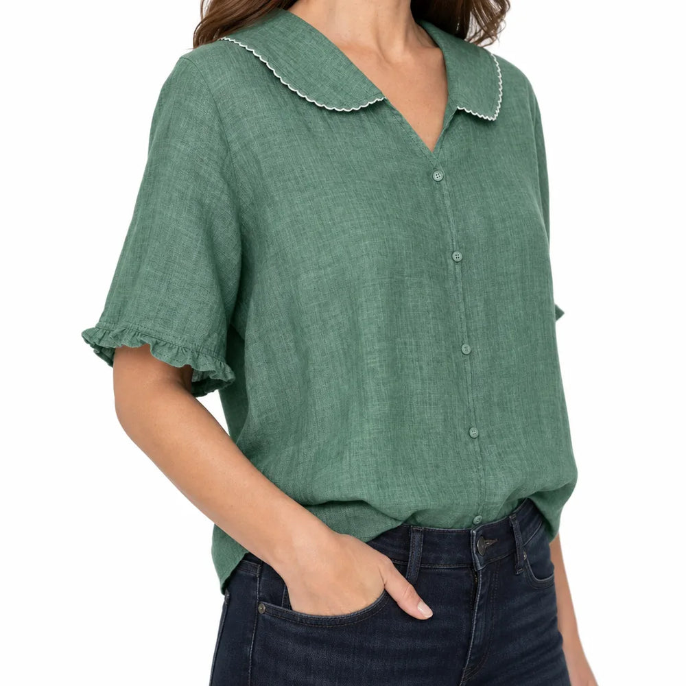 Women's Green Vienna Cotton Sailor Top