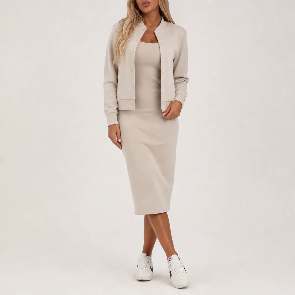 Odette | Soft Women's Fall Cardigan - Color:Beige;Size:S