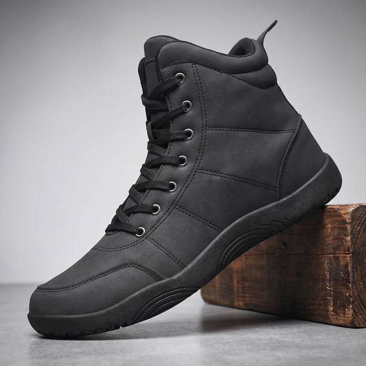 Oliver High-Top Barefoot Boots - Color:Black;Size:38