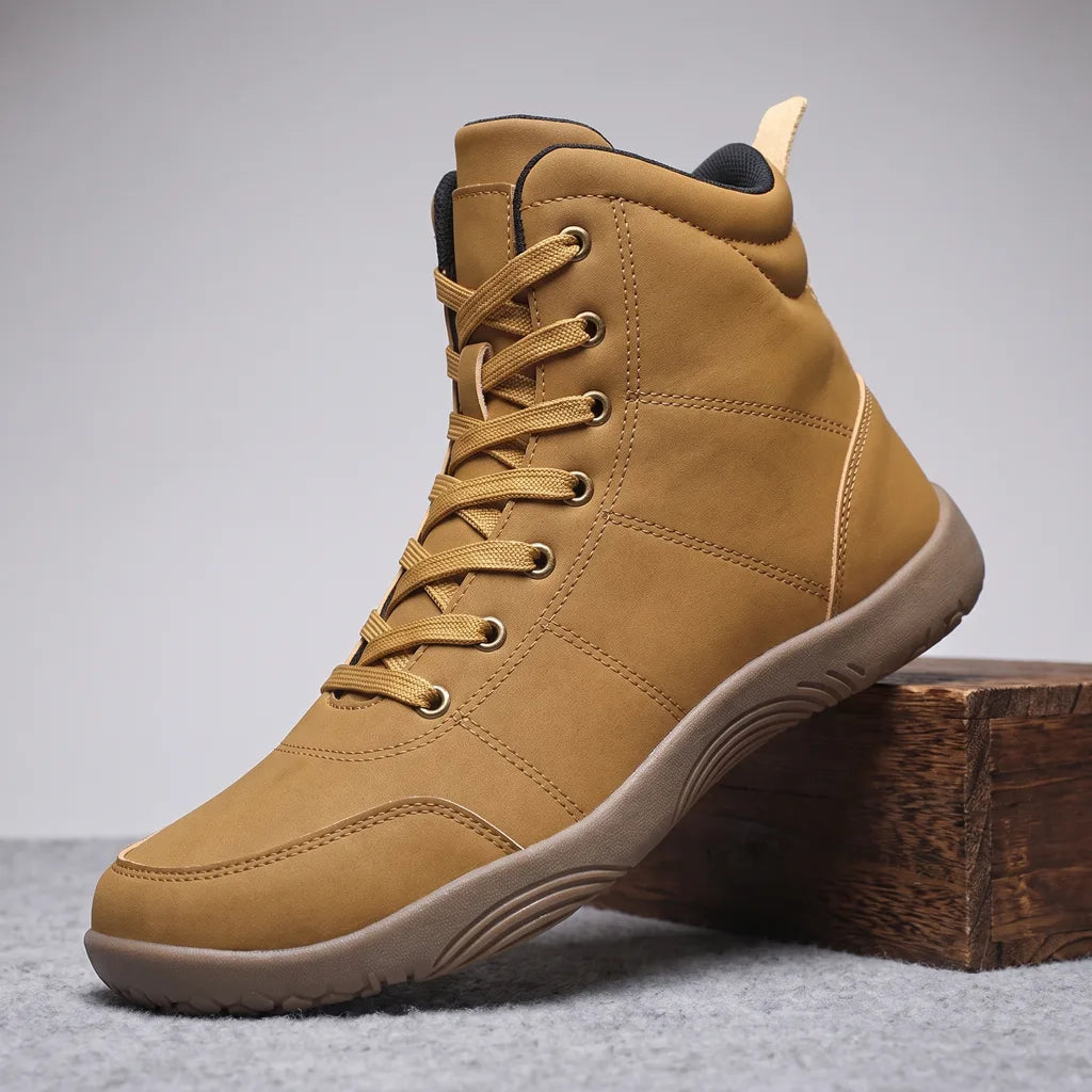 Oliver High-Top Barefoot Boots - Color:Brown;Size:38