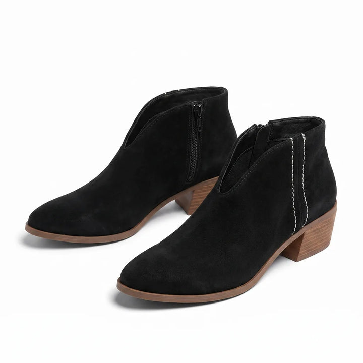 Ondine | Women's Fall Leopard ankle Boots - Color:Black;Size:36