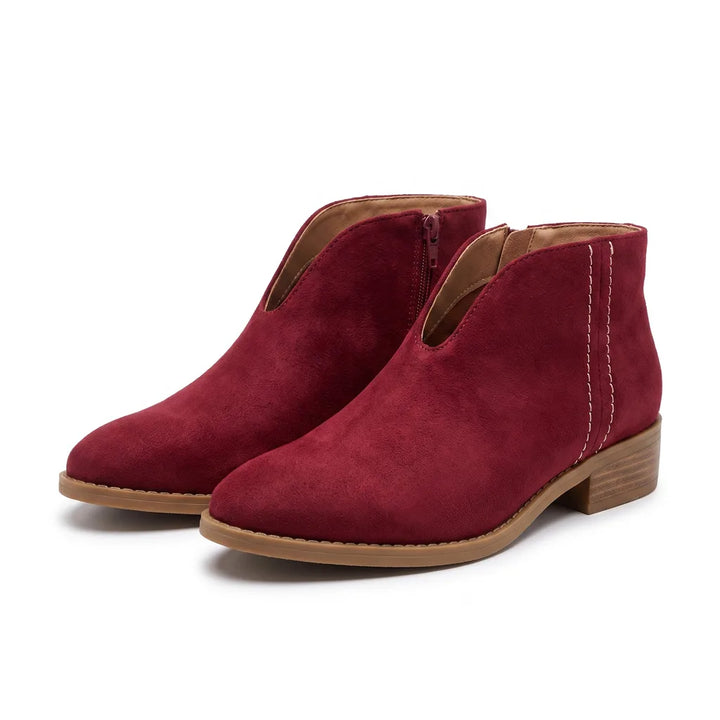 Ondine | Women's Fall Leopard ankle Boots - Color:Red;Size:36