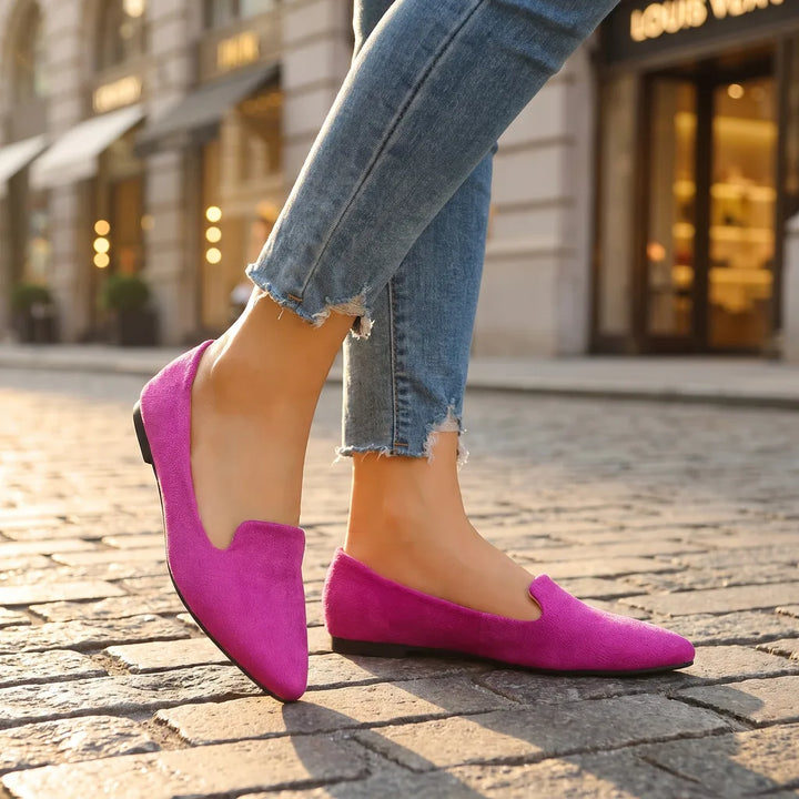 Ophelia Textured Loafer Flats - Color:Pink;Size:36