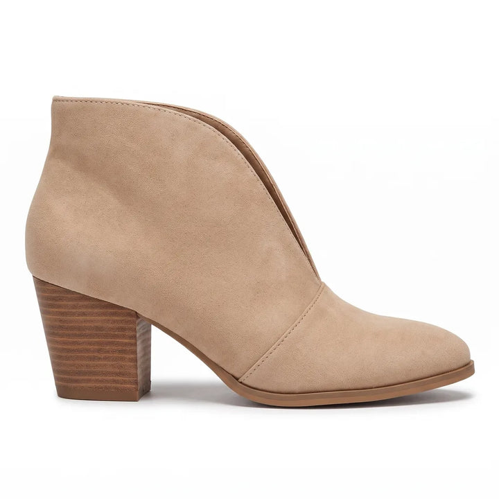 Women's Beige Atticus Chunky Heel Boots