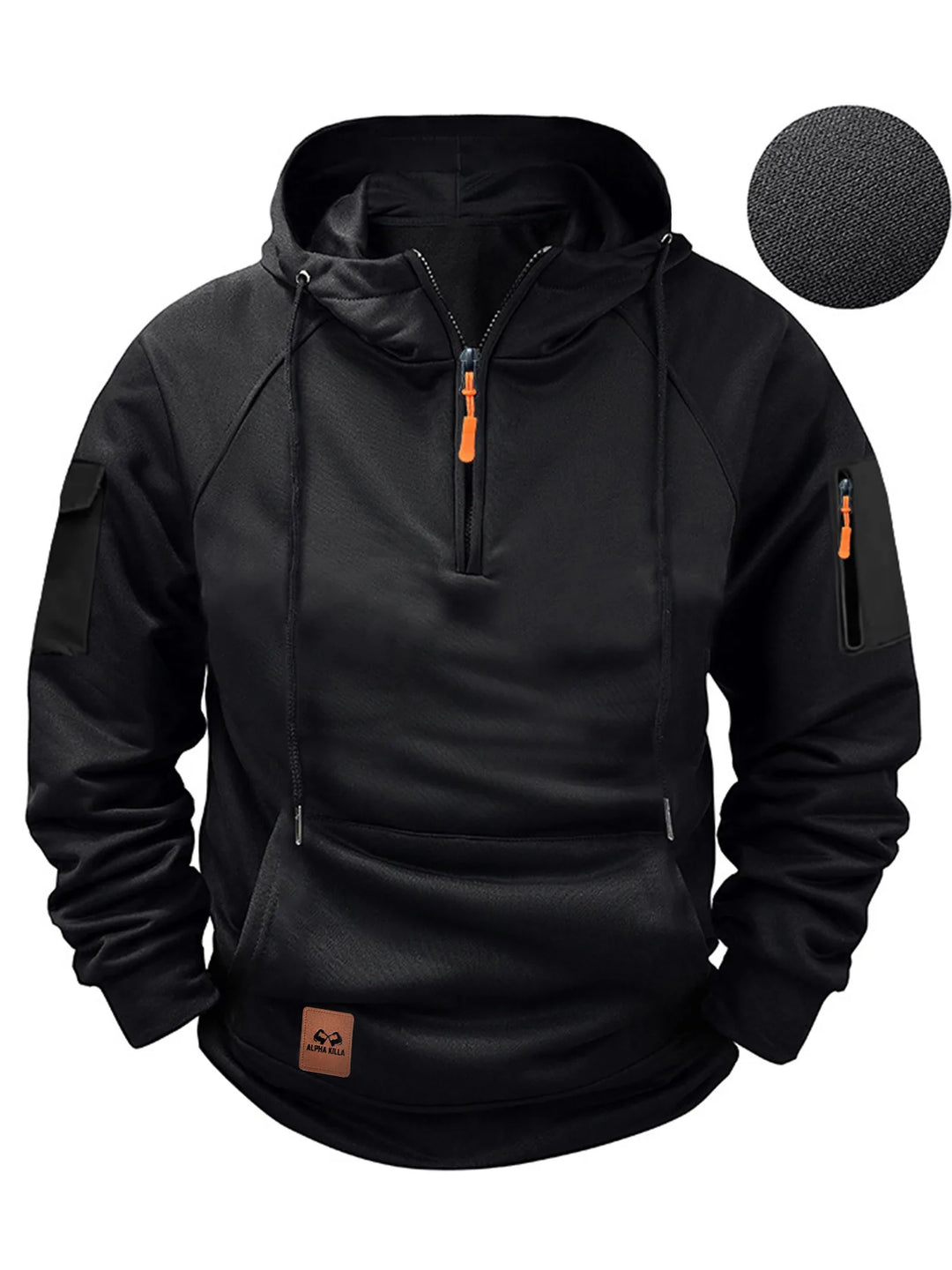 Orlando | Men's Quarter-Zip Hooded Sweatshirt  - Color:Black;Size:XS