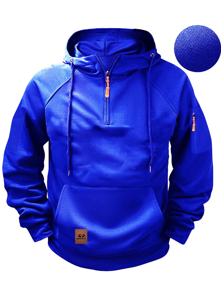 Orlando | Men's Quarter-Zip Hooded Sweatshirt  - Color:Blue;Size:XS