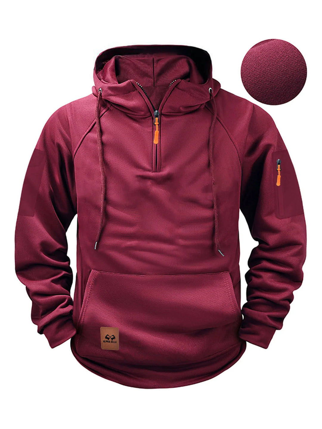 Orlando | Men's Quarter-Zip Hooded Sweatshirt  - Color:Red;Size:XS