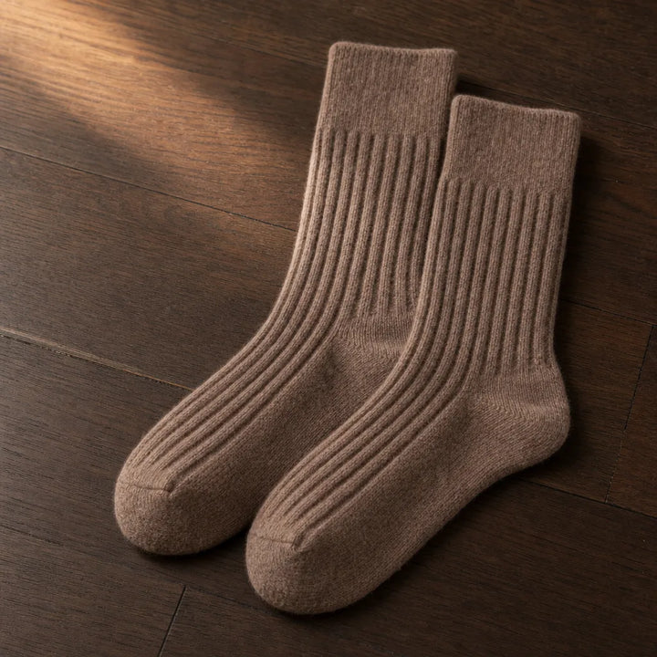 Osric Textured Crew Socks - Color:Brown;Size:One Size