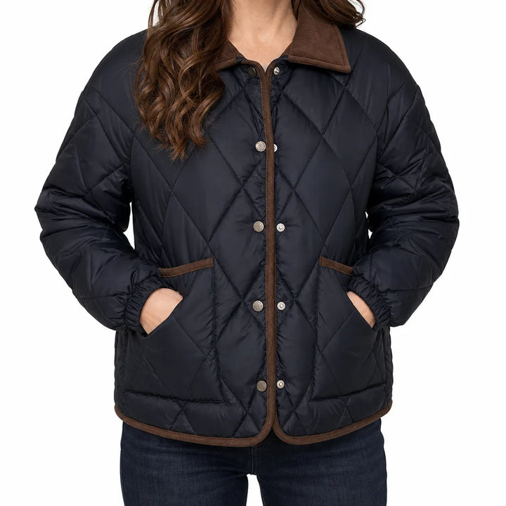 Ottilie | Quilted Jacket - Color:Black;Size:XL