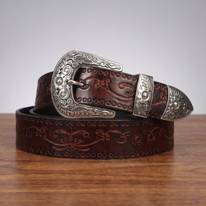 Men's Brown Chadwick Embossed Leather Belt