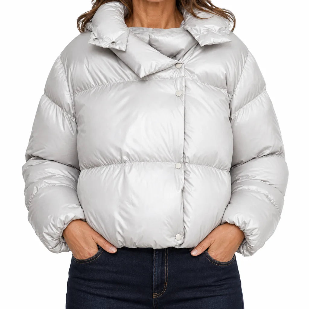 Owen Quilted Hooded Jacket - Color:Gray;Size:XS