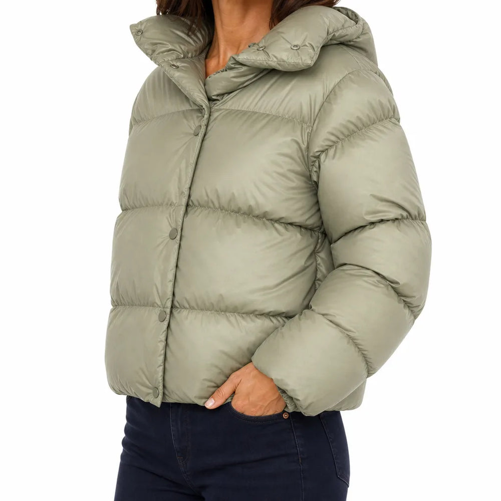 Women's Green Maximus Hooded Puffer Jacket