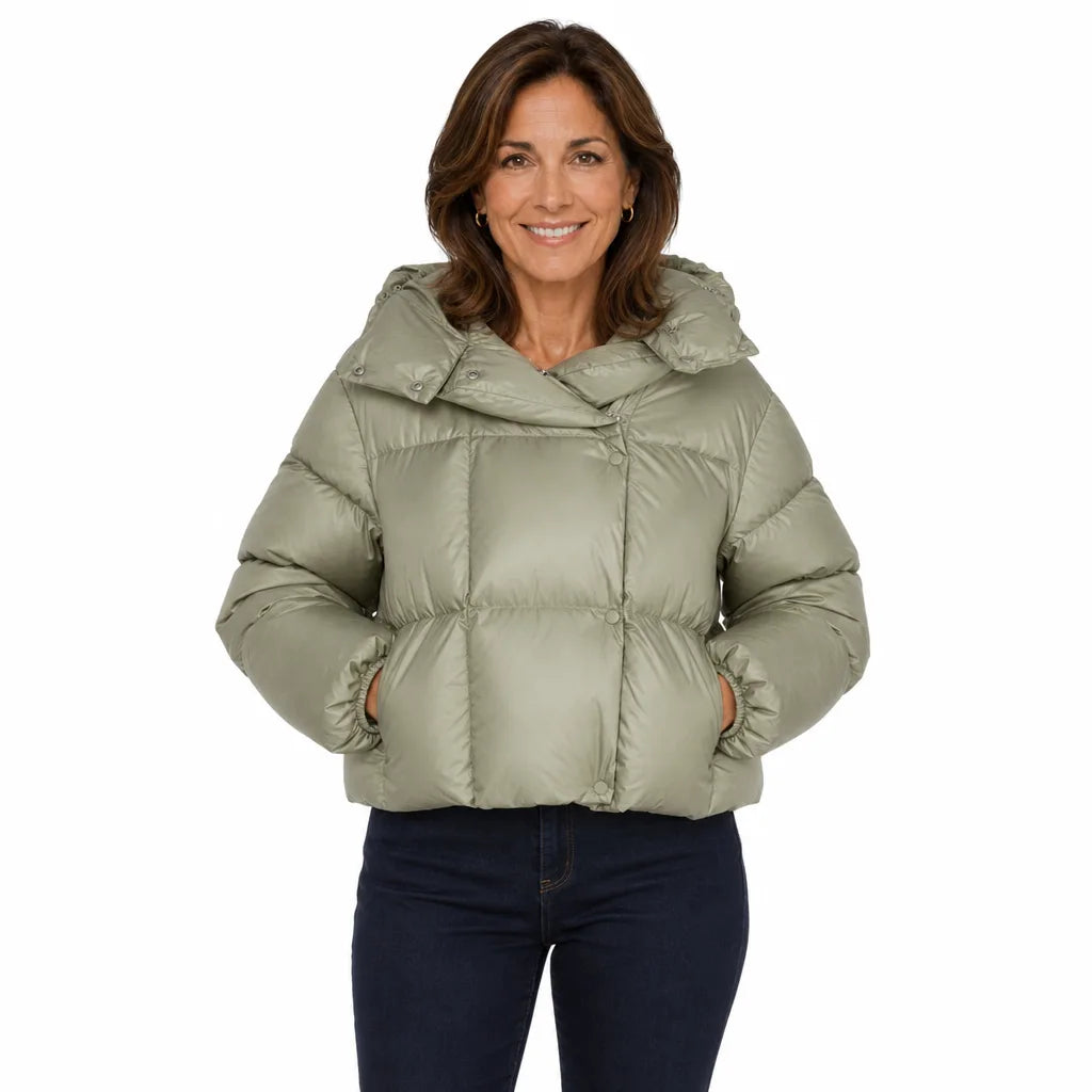 Women's Green Maximus Hooded Puffer Jacket