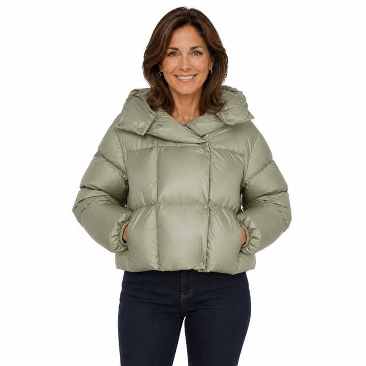 Women's Green Maximus Hooded Puffer Jacket