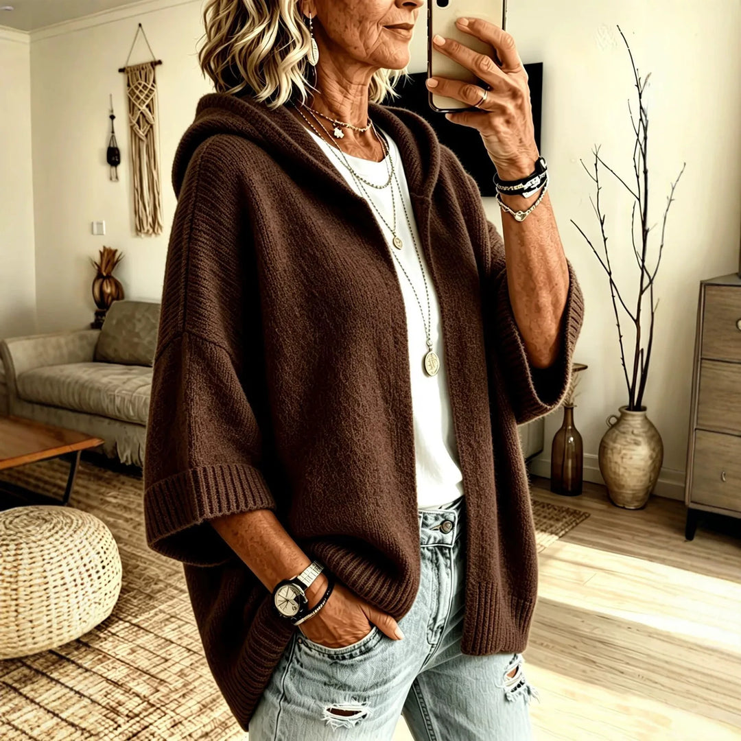 Palmer | Women's Cozy Hoodie Caridgan - Size:XS;Color:Coffee