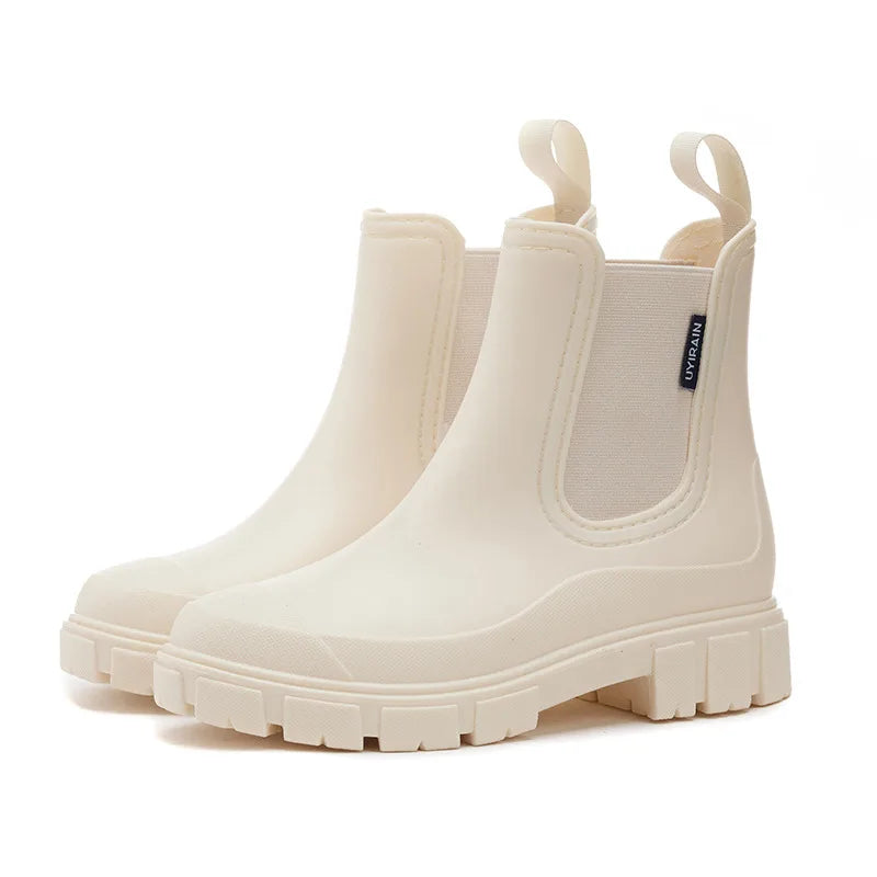 Pandora | Women's Waterproof Stylish Chelsea Boots  - Size:36;Color:Beige