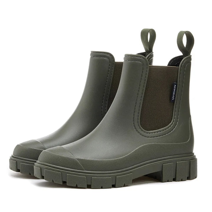 Pandora | Women's Waterproof Stylish Chelsea Boots  - Size:36;Color:Green