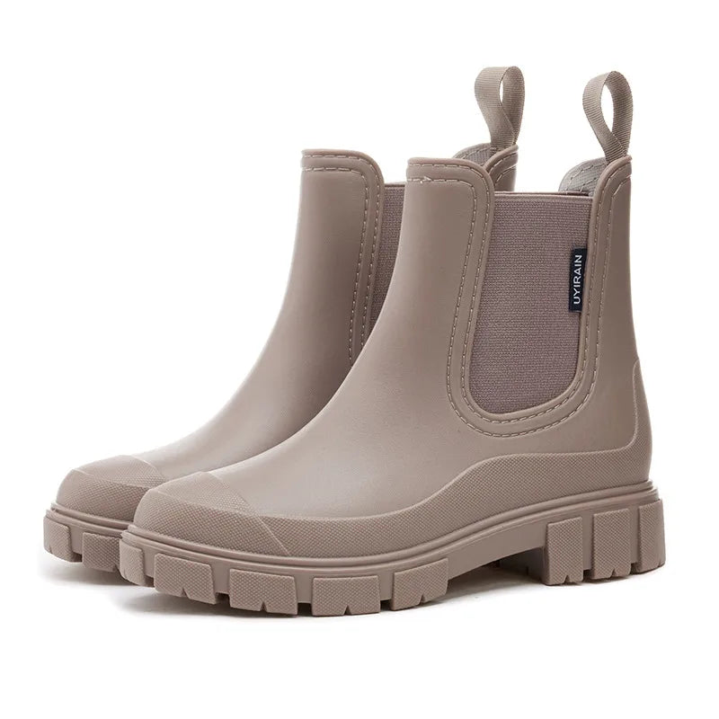 Pandora | Women's Waterproof Stylish Chelsea Boots  - Size:36;Color:Taupe