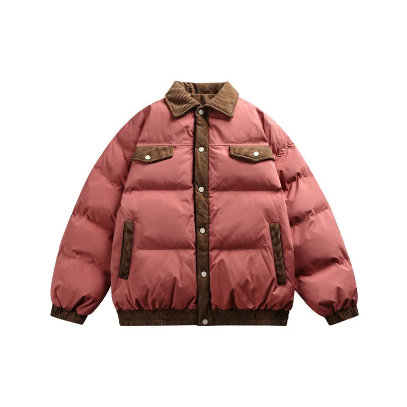 Passenger | Men's Corduroy Puffer Jacket  - Color:Rose;Size:M